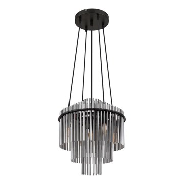 Globo - Lestenec na vrvici 5xE14/40W/230V črna