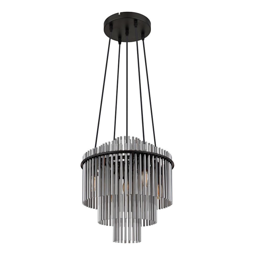 Globo - Lestenec na vrvici 5xE14/40W/230V črna