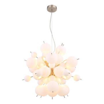 Globo - Lestenec na vrvici 6xE14/25W/230V pr. 55 cm bela