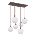 Globo - Lestenec na vrvici 6xE27/40W/230V bela