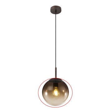Globo - Nadomestni abažur za lestenec, premer 20 cm, v dimno rjavi barvi