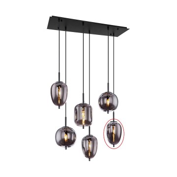 Globo - Nadomestno steklo za lestenec BLACKY E14, črne barve, premer 15,8 cm