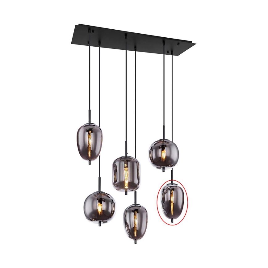 Globo - Nadomestno steklo za lestenec BLACKY E14, črne barve, premer 15,8 cm