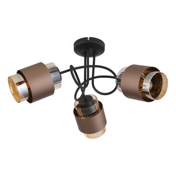 Globo - Pritrdljiv stropni lestenec 3xE27/40W/230V črna/bronasta