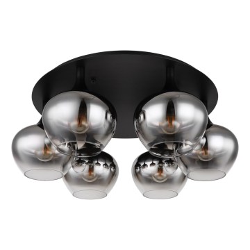 Globo - Pritrjen stropni lestenec 6xE27/40W/230V premer 65 cm črn