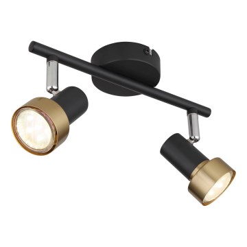 Globo - Reflektor  2xGU10/25W/230V črna/zlata