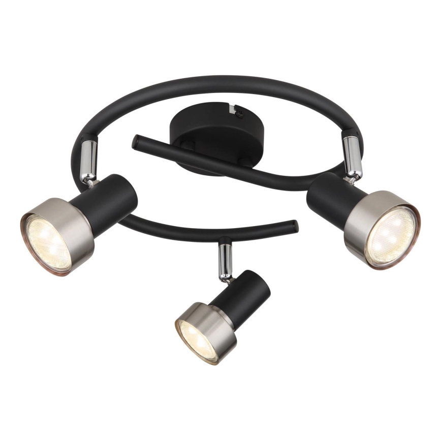 Globo - Reflektor  3xGU10/25W/230V črna/srebrna