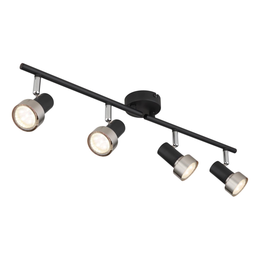 Globo - Reflektor  4xGU10/25W/230V črna/srebrna