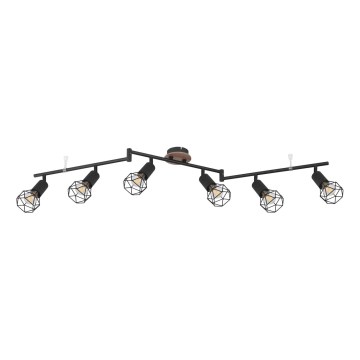 Globo - Smerno svetilo 6xE14/40W/230V črna/rjava