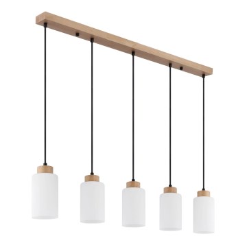 Globo - Viseča svetilka na kablu 5xE27/60W/230V bež/bela