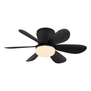 Globo - zatemljiv LED stropni ventilator LED/5W/230V 2700-6500K črna + daljinski upravljalnik