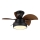 Globo - zatemljiv stropni LED ventilator 22W/230V 3000/4500/6000K, rjave barve + daljinski upravljalnik