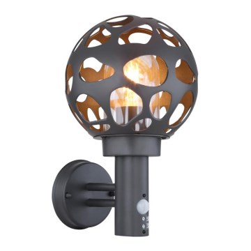 Globo - Zunanja stenska svetilka s senzorjem 1xE27/15W/230V IP44