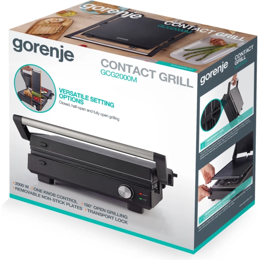 GORENJE GCG2000M - Kontaktni žar 1800W/230V črna