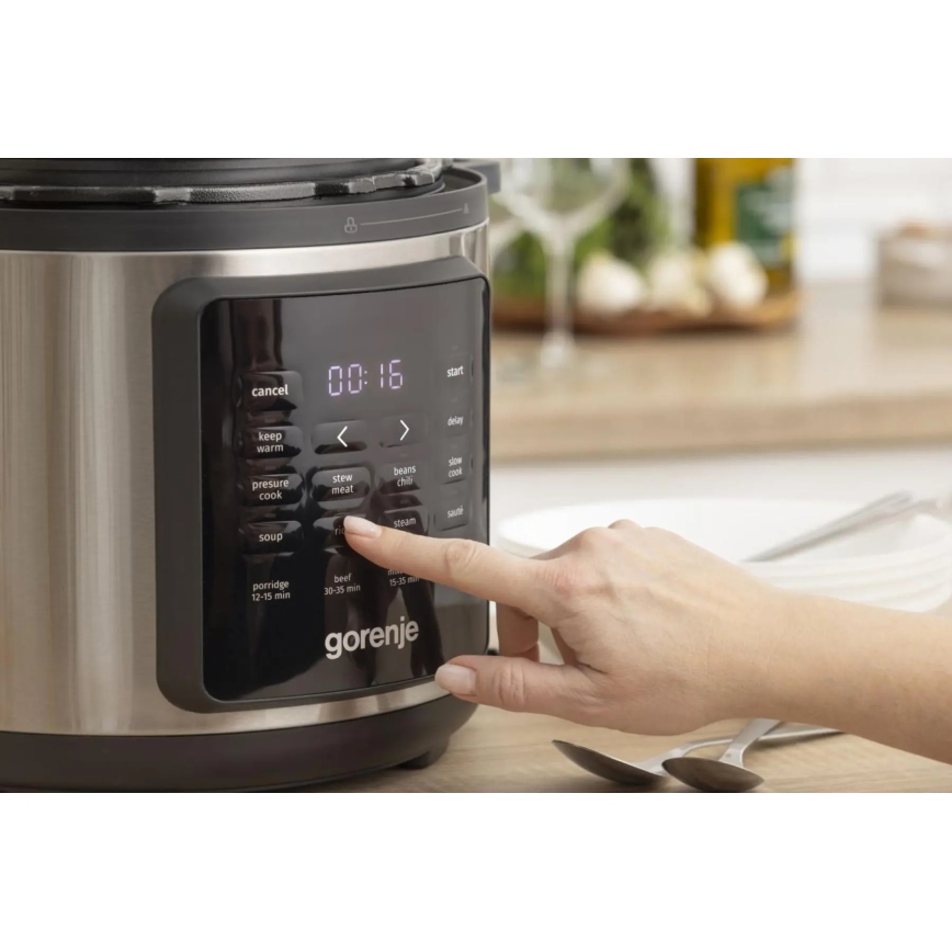 GORENJE GMC6SBK - Večfunkcijski električni lonec 6 l 8 v 1 1000W/230V iz nerjavečega jekla