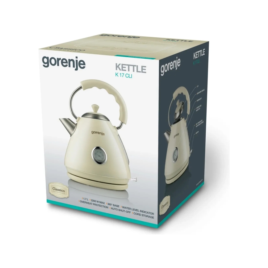 GORENJE K17CLI - Električni kuhalnik vode 1,7 l 2200W/230V bež