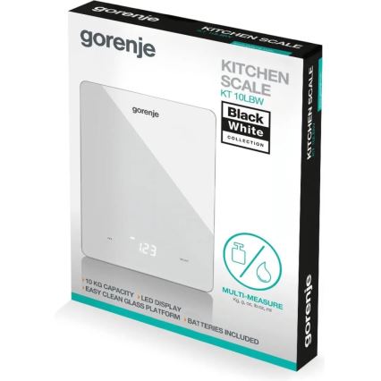 GORENJE KT10LBW - Digitalna kuhinjska tehtnica 3xAAA bela