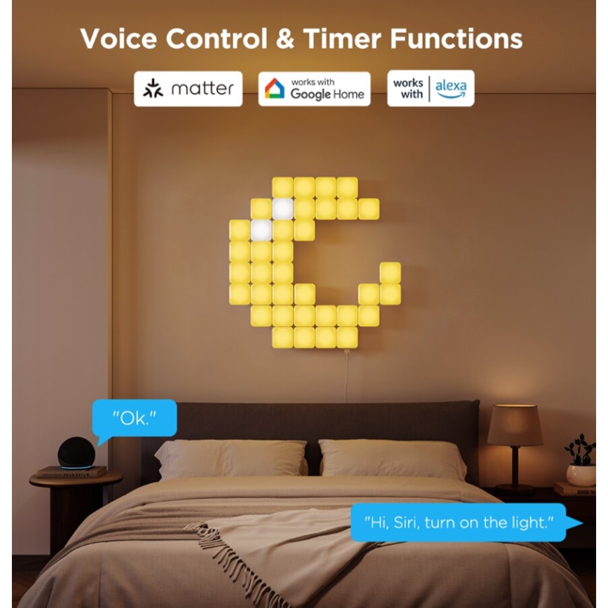 Govee - 10x Pametni mini RGBIC panel Wi-Fi