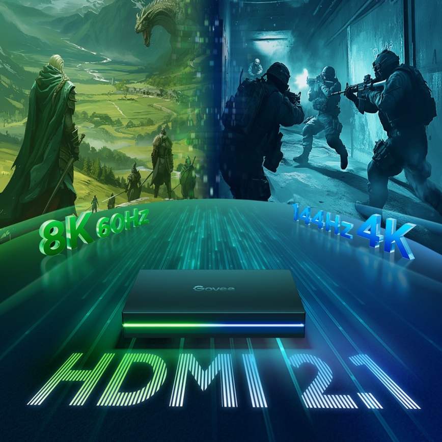 Govee - AI Sync Box 2 RGBICW osvetlitev ozadja za TV 55-65 Wi-Fi