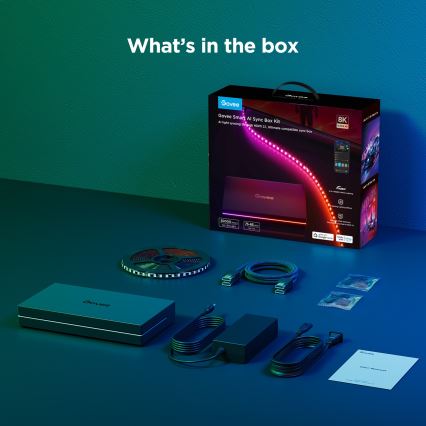 Govee - AI Sync Box 2 RGBICW osvetlitev ozadja za TV 55-65 Wi-Fi