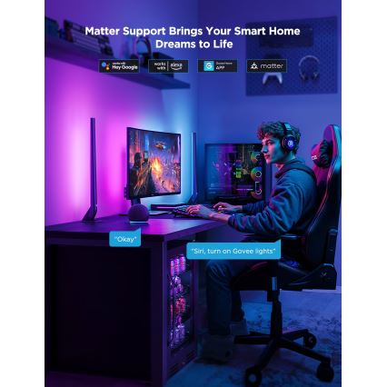 Govee - AI Sync Box Kit 2 pametni komplet osvetlitve za monitor 27-34 + LED paneli Wi-Fi