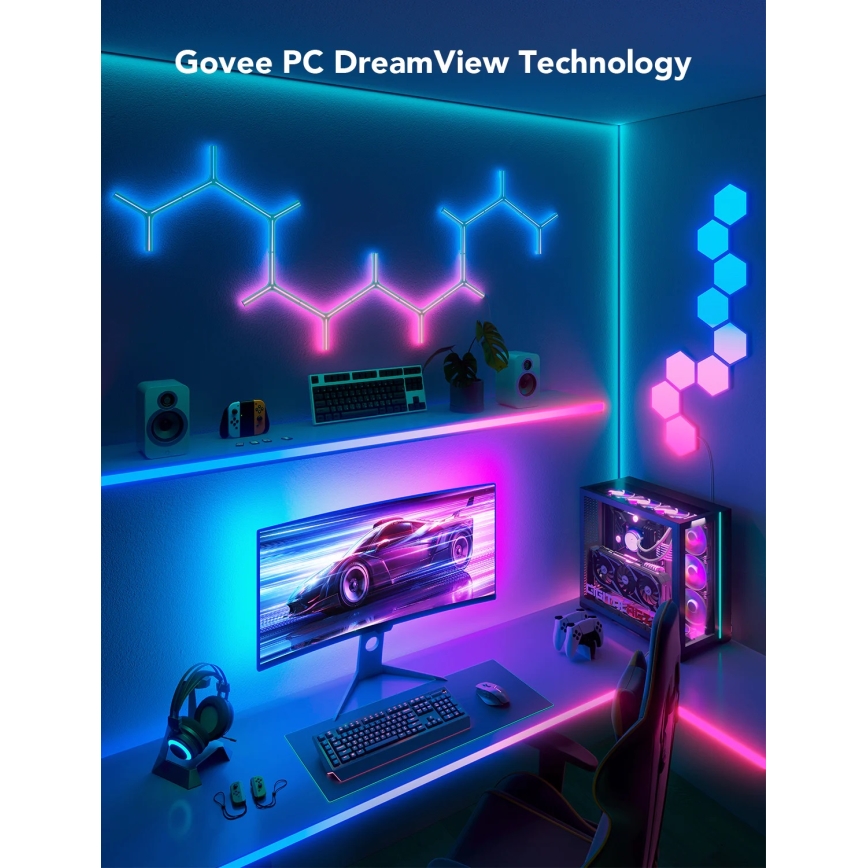 Govee - Dreamview G1 Smart LED RGBIC monitor razsvetljava 27-34" Wi-Fi
