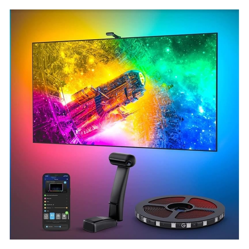 Govee - DreamView T2 DUAL TV 55-65 SMART LED osvetlitev ozadja RGBIC Wi-Fi + daljinski upravljalnik