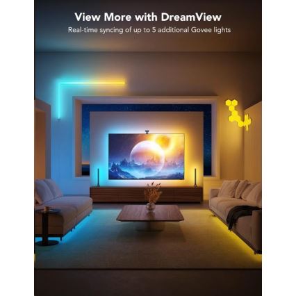 Govee - DreamView T2 DUAL TV 55-65 SMART LED osvetlitev ozadja RGBIC Wi-Fi + daljinski upravljalnik