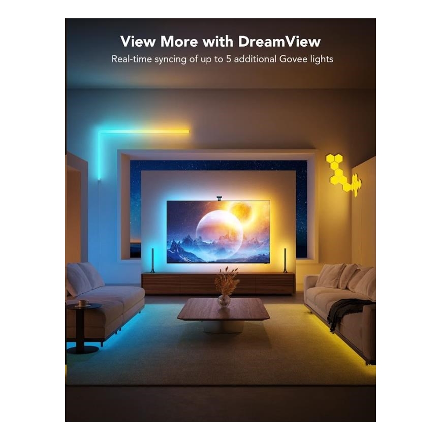 Govee - DreamView T2 DUAL TV 55-65 SMART LED osvetlitev ozadja RGBIC Wi-Fi + daljinski upravljalnik