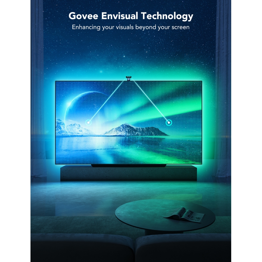 Govee - DreamView T2 DUAL TV 75-85 pametna LED osvetlitev ozadja RGBIC Wi-Fi + daljinsko upravljanje