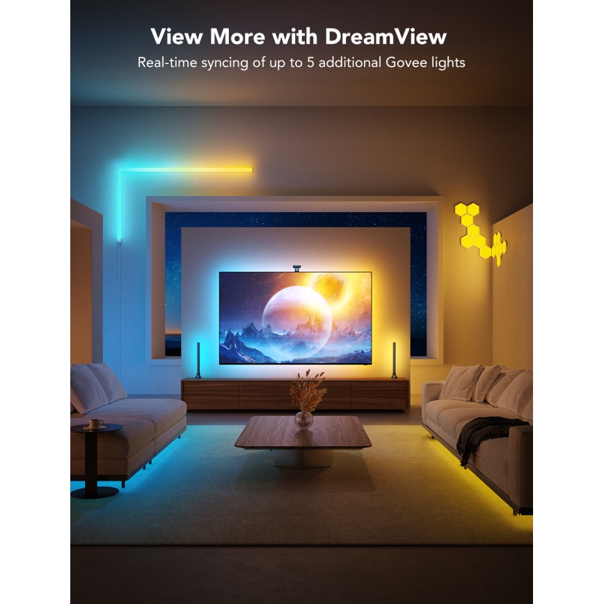 Govee - DreamView T2 DUAL TV 75-85 pametna LED osvetlitev ozadja RGBIC Wi-Fi + daljinsko upravljanje