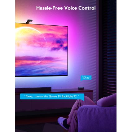 Govee - DreamView T2 DUAL TV 75-85 pametna LED osvetlitev ozadja RGBIC Wi-Fi + daljinsko upravljanje