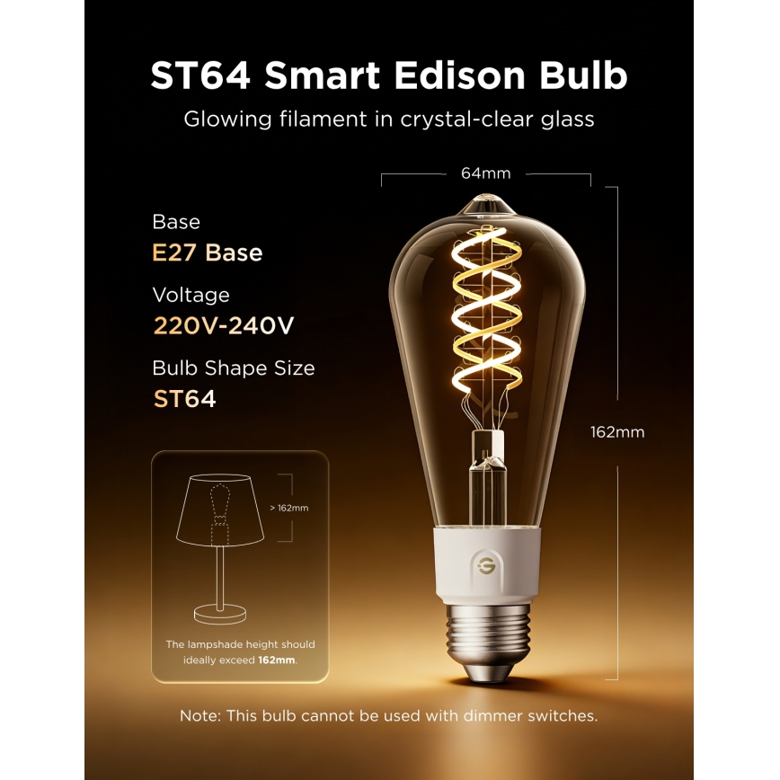 Govee - Komplet 2x LED RGBWW zatemnljivih žarnic Smart MATTER ST64 E27/5W/230V 2700-6500K Wi-Fi