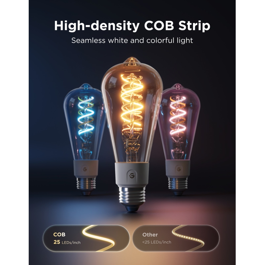 Govee - Komplet 2x LED RGBWW zatemnljivih žarnic Smart MATTER ST64 E27/5W/230V 2700-6500K Wi-Fi