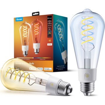 Govee - Komplet 2x LED RGBWW zatemnljivih žarnic Smart MATTER ST64 E27/5W/230V 2700-6500K Wi-Fi