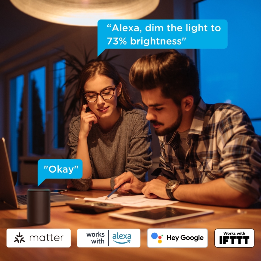 Govee - KOMPLET 2x zatemnljivih LED žarnic Smart MATTER A60 E27/9W/230V 2700-6500K Wi-Fi