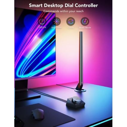 Govee - Komplet 2x Smart Gaming Wi-Fi LED RGBIC paneli + Smart Dual črna + daljinski upravljalnik