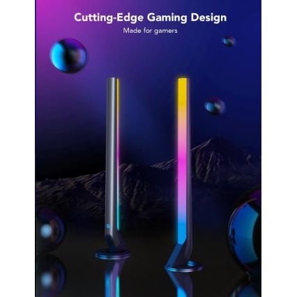 Govee - Komplet 2x Smart Gaming Wi-Fi LED RGBIC paneli + Smart Dual črna + daljinski upravljalnik
