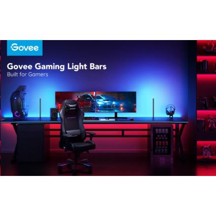 Govee - Komplet 2x Smart Gaming Wi-Fi LED RGBIC paneli + Smart Dual črna + daljinski upravljalnik