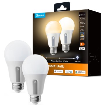 Govee - KOMPLET 2x zatemnljivih LED žarnic Smart MATTER A60 E27/9W/230V 2700-6500K Wi-Fi
