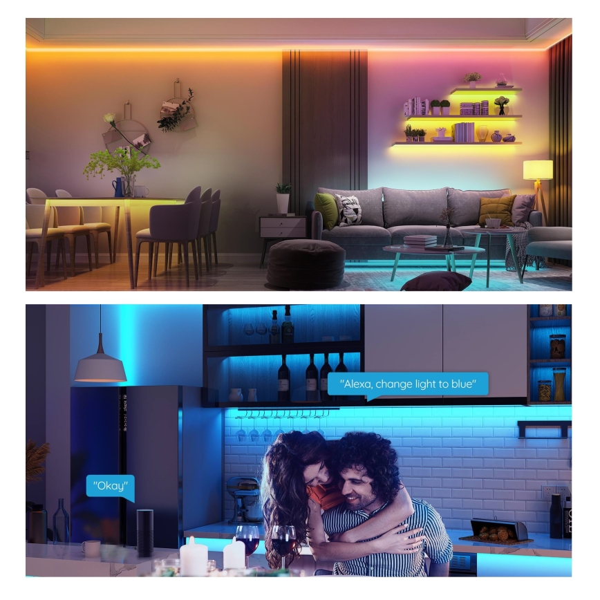 Govee - LED RGB zatemljiv pametni trak LED/36W/24V 10m Wi-Fi