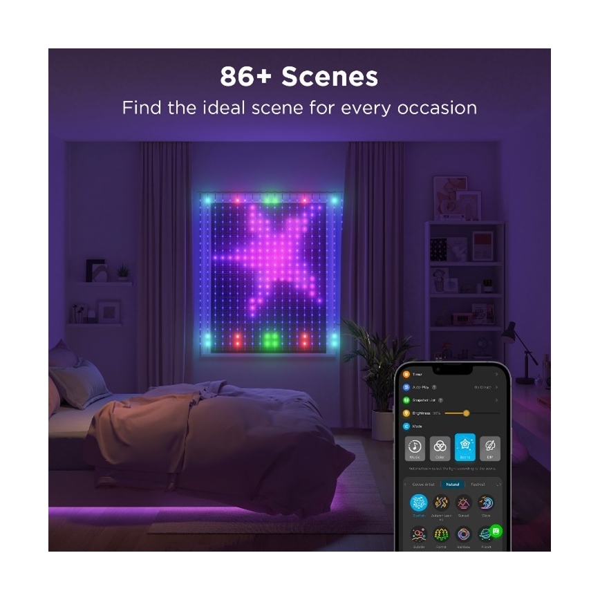 Govee - LED RGB Zatemnitvena zunanja dekorativna veriga LED/15W/230V IP65 Wi-Fi