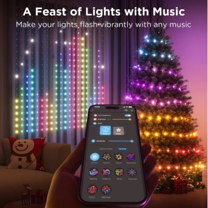 Govee - LED RGB Zatemnitvena zunanja dekorativna veriga LED/15W/230V IP65 Wi-Fi