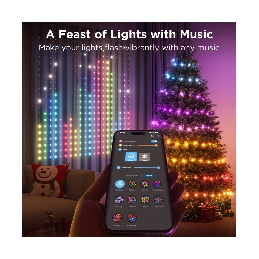 Govee - LED RGB Zatemnitvena zunanja dekorativna veriga LED/15W/230V IP65 Wi-Fi
