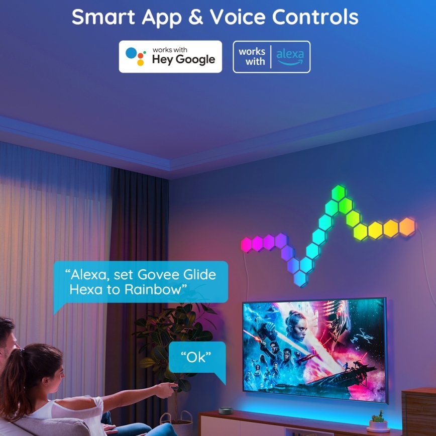 Govee - Dodatni komplet 2x LED RGB Zatemnitveni panel LED/7,2W/230V Wi-Fi
