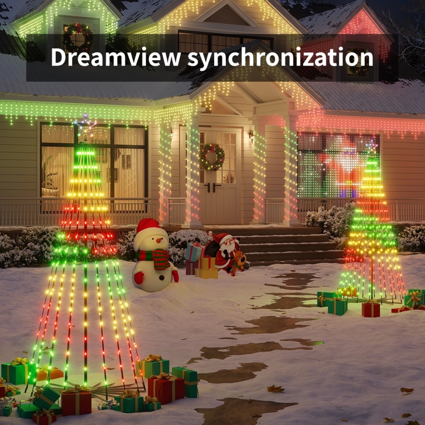 Govee - LED RGBIC božična jelka z zvezdo LED/15W/230V IP65 1,8m Matter Wi-Fi