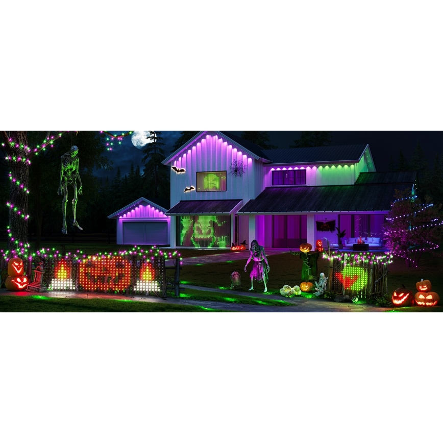 Govee - LED RGBIC mreža za zunanjo razsvetljavo 143x85cm Wi-Fi Matter IP65