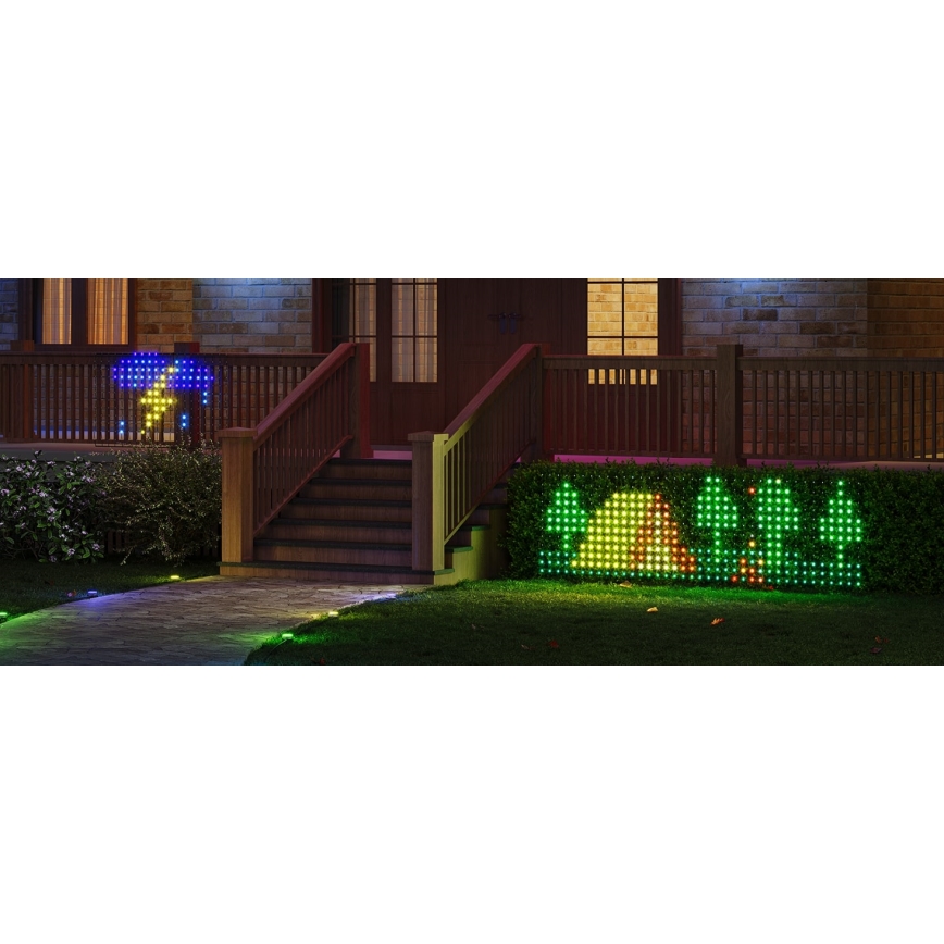 Govee - LED RGBIC mreža za zunanjo razsvetljavo 143x85cm Wi-Fi Matter IP65