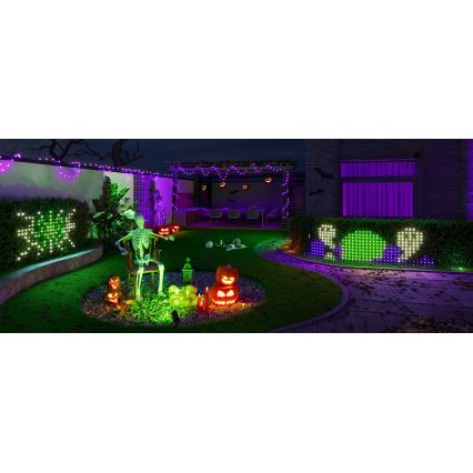 Govee - LED RGBIC mreža za zunanjo razsvetljavo 143x85cm Wi-Fi Matter IP65