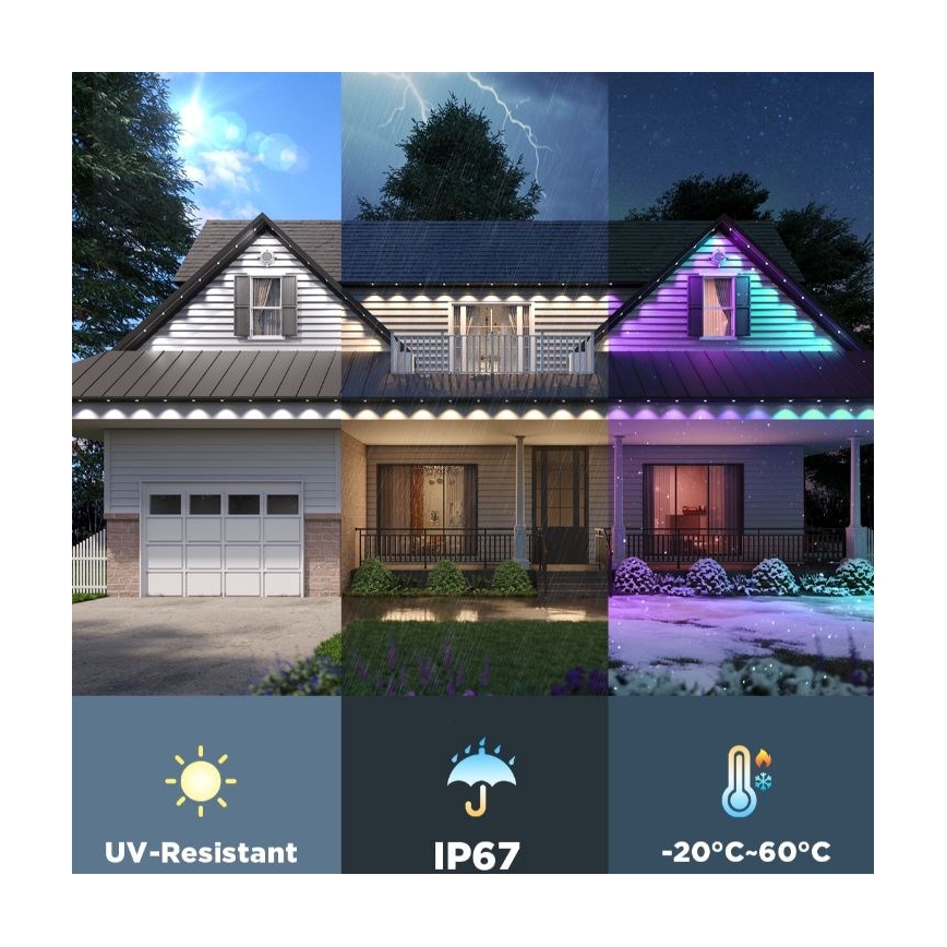 Govee - LED RGBIC niz vgradnih svetilk 30 m, Wi-Fi, Matter, IP67